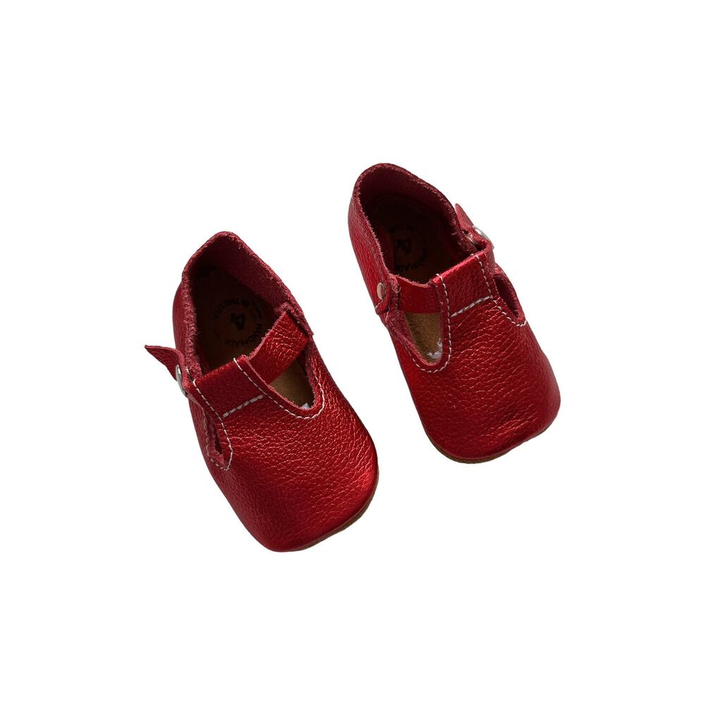 NWT Mon Petit Ruby Red Soft Sole Shoes Size 4(9-12m)